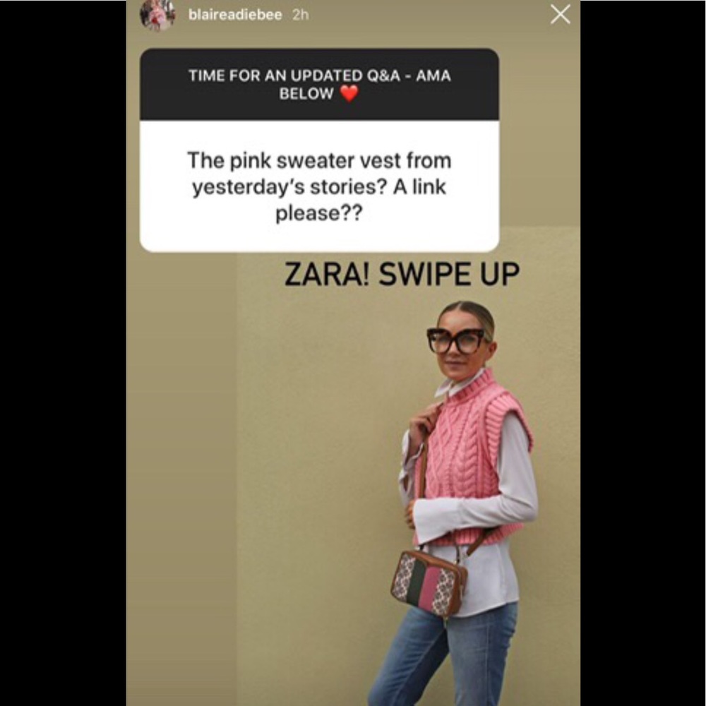 Zara crop sweater vest